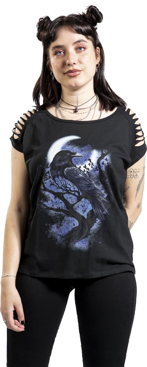 black-premium-by-emp-damen-t-shirt-schwarz-mit-ripped-rmeln image 2