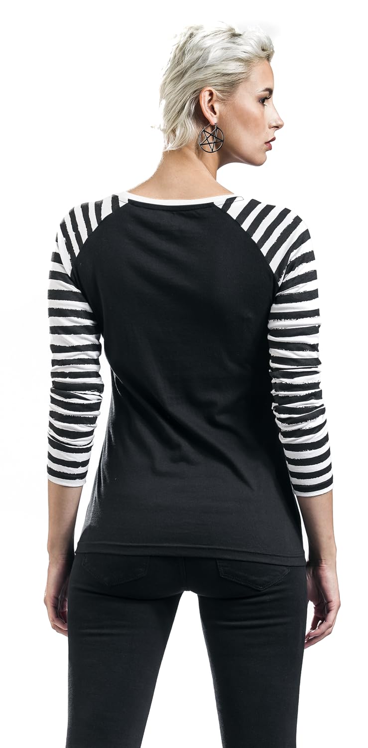 red-by-emp-longsleeves-langarmshirt-damen-schwarz-streifen-rmel-m image 5