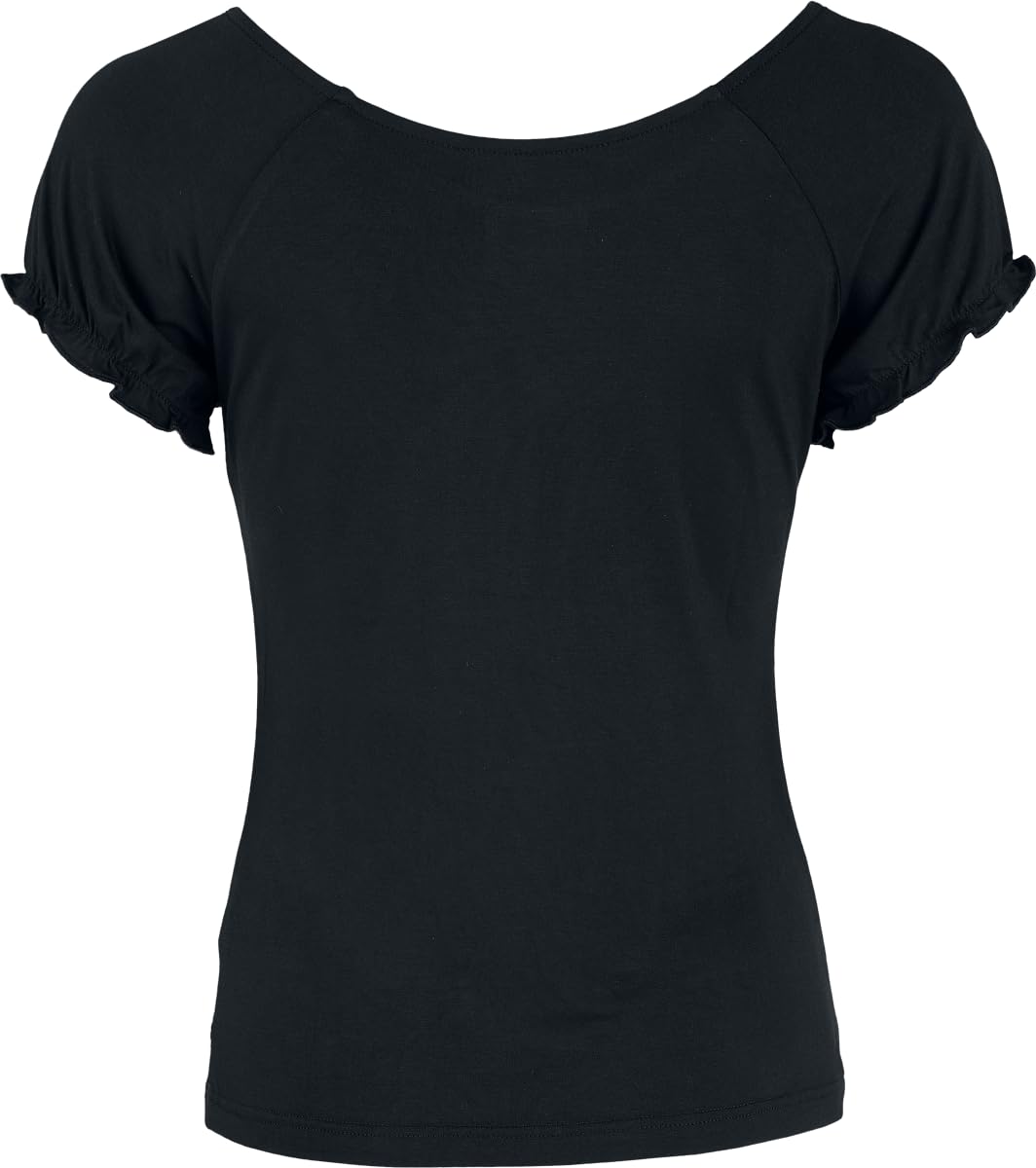 red-by-emp-schwarzes-basic-t-shirt-mit-r-schen-elastisch image 3