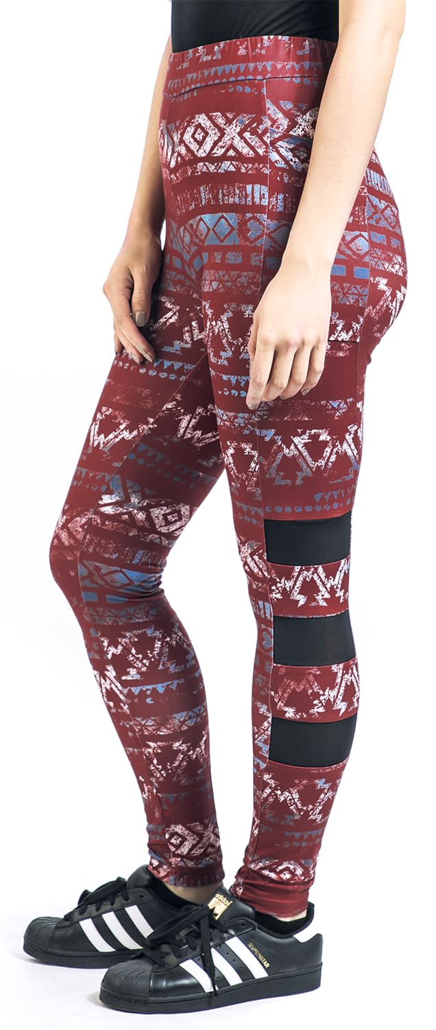 red-by-emp-hosen-damen-leggings-rot-allover-print-mesh image 4