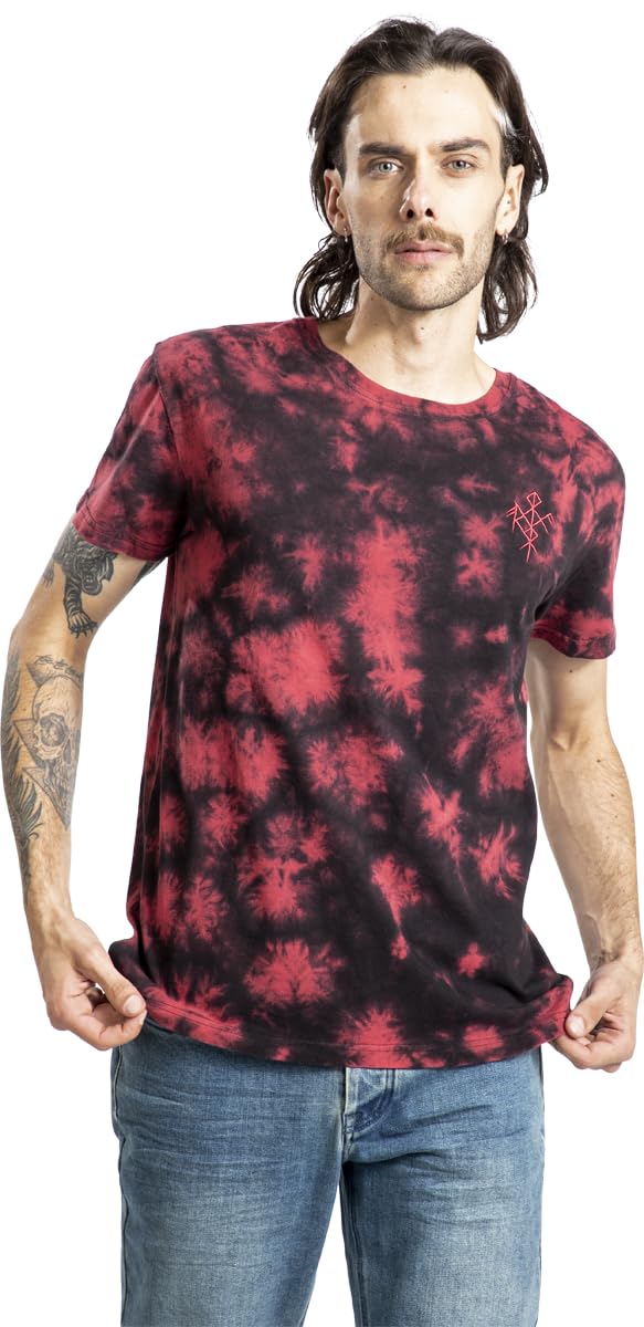 black-premium-batik-t-shirt-schwarz-rot-herren-gr-s image 2