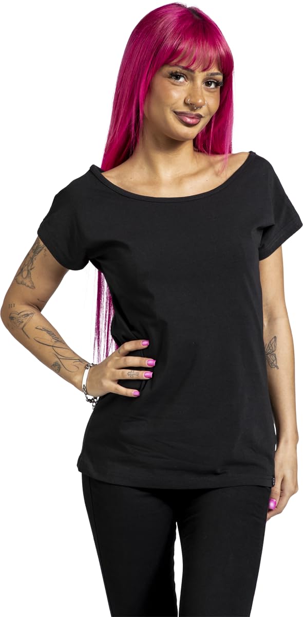 red-by-emp-damen-basic-t-shirt-schwarz-blau image 2