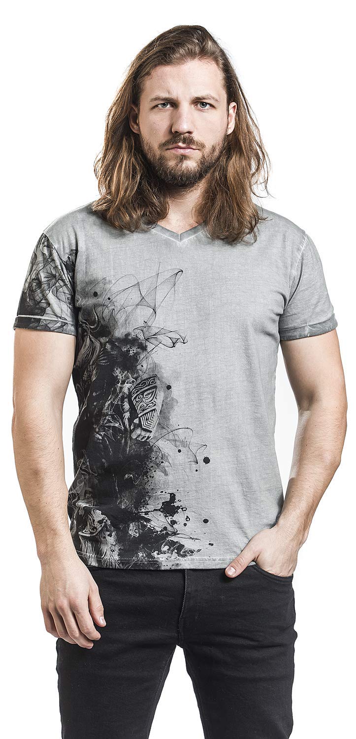 black-premium-t-shirt-hellgrau-mit-print-basic-herren image 5