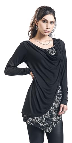 black-premium-by-emp-longsleeve-damen-schwarz-wasserfall-l-mit-print image 7