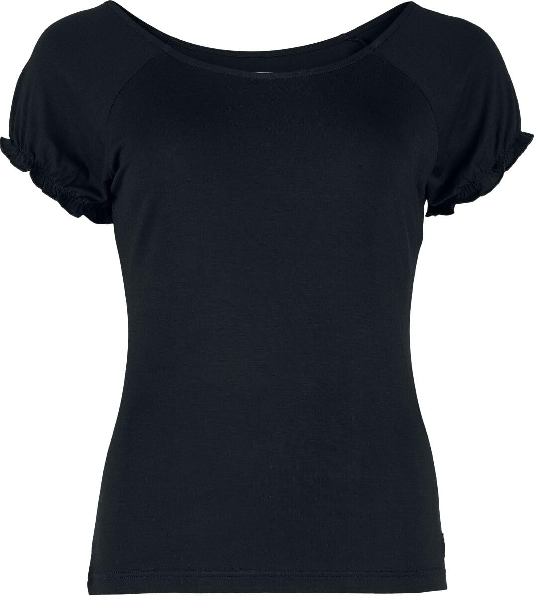 red-by-emp-schwarzes-basic-t-shirt-mit-r-schen-elastisch image 1