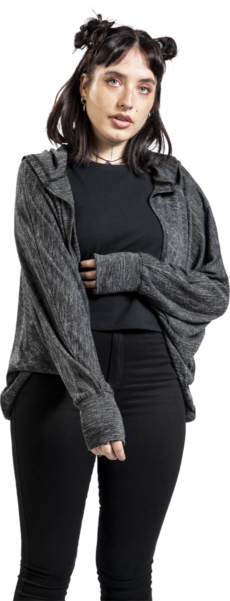 red-by-emp-grau-melierter-cardigan-mit-kapuze-damen image 2