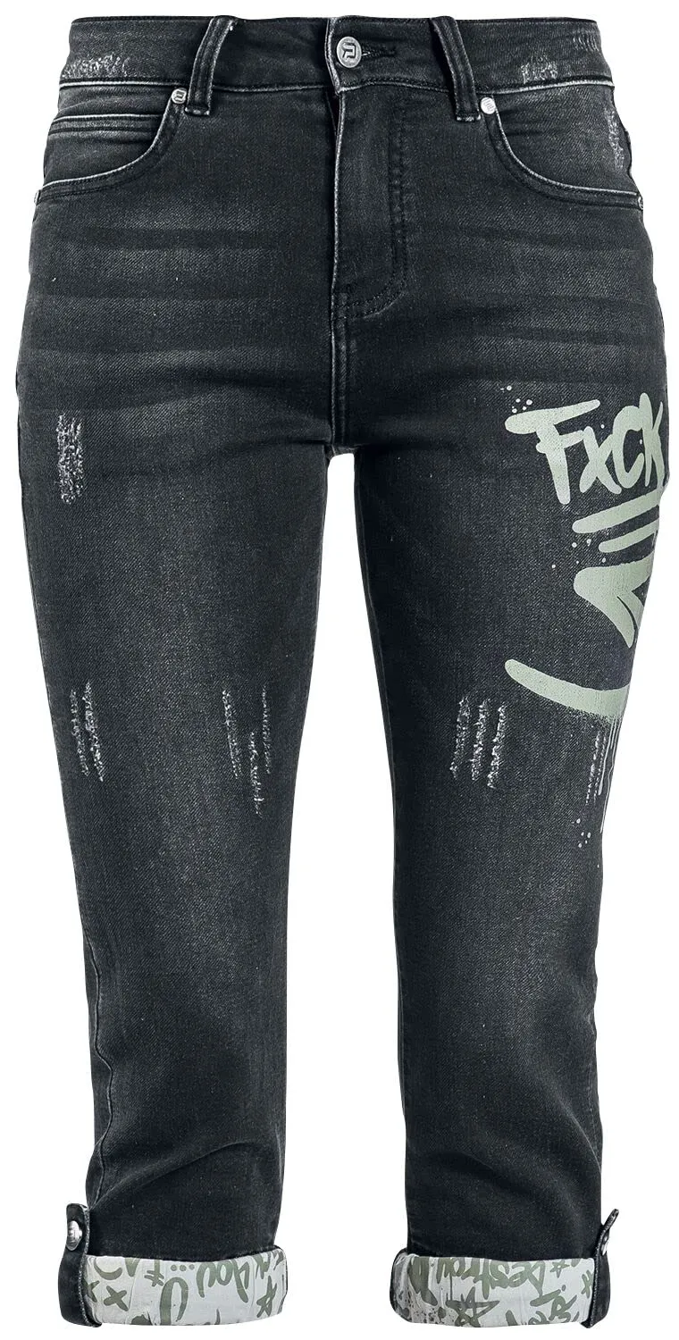 red-by-emp-3-4-jeans-damen-dunkelgrau-graffiti image 1