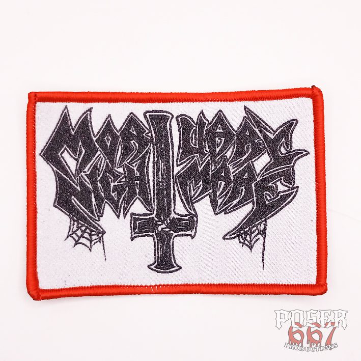 poser667-mortuary-nightmare-logo-patch-9cm-metallicgarn image 1