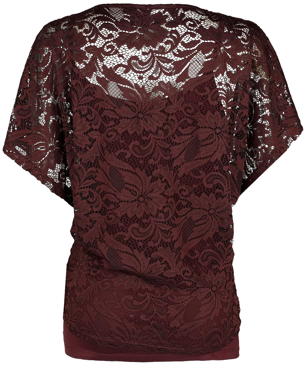 black-premium-by-emp-rotes-lockeres-spitzen-t-shirt-damen image 2