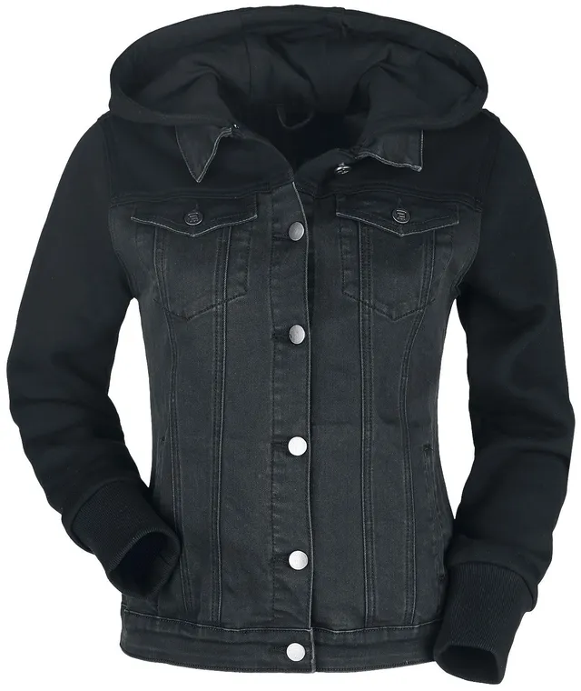 red-by-emp-jeansjacke-damen-schwarz-sweat-rmel-l image 1