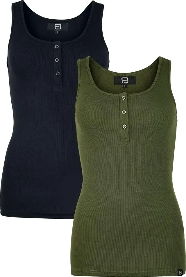 red-by-emp-t-shirts-damen-basic-top-knopfleiste-gr-n image 1