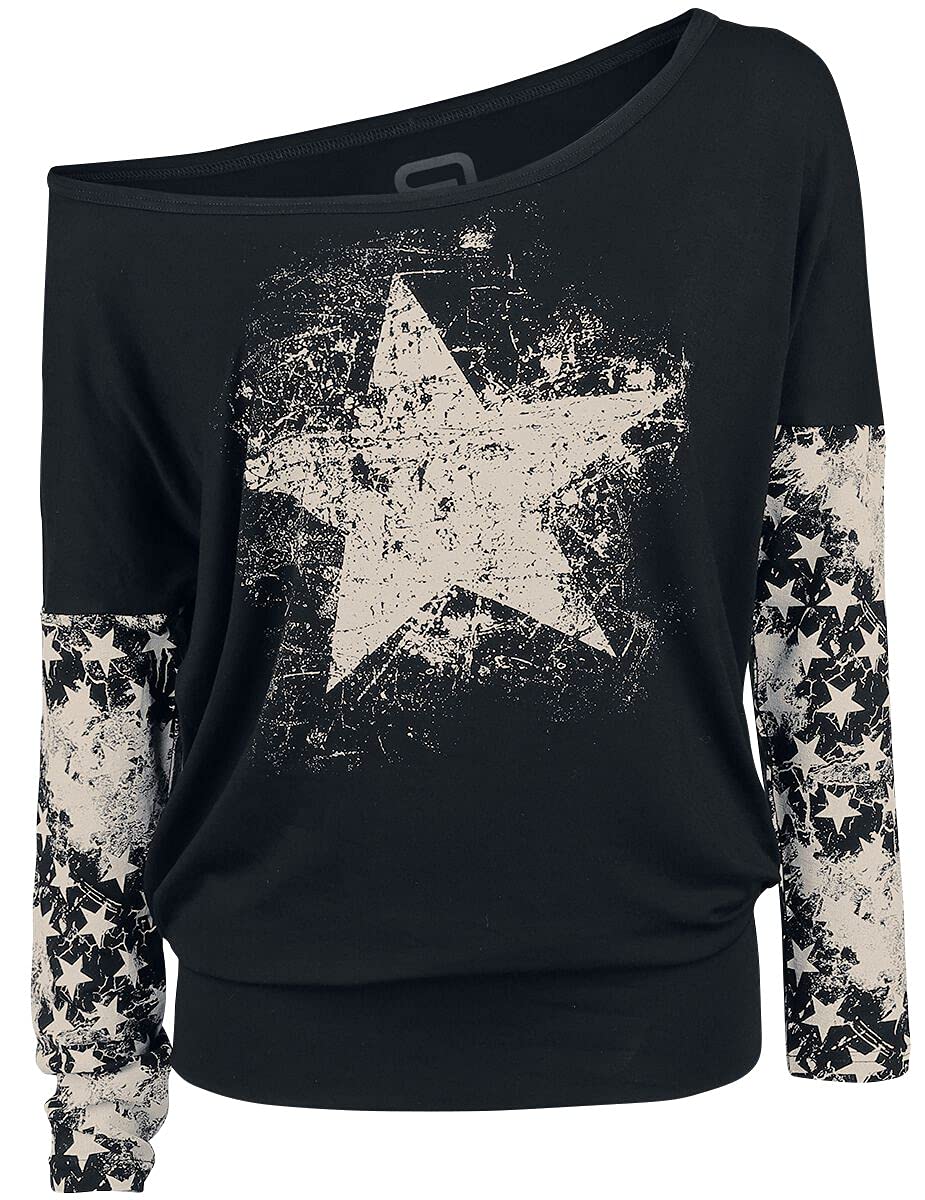 red-by-emp-longsleeves-langarmshirt-schwarz-s-sterne image 1