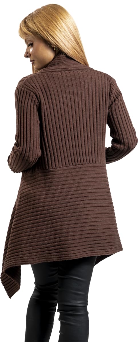 black-premium-by-emp-cardigan-damen-braun-asymmetrisch image 5