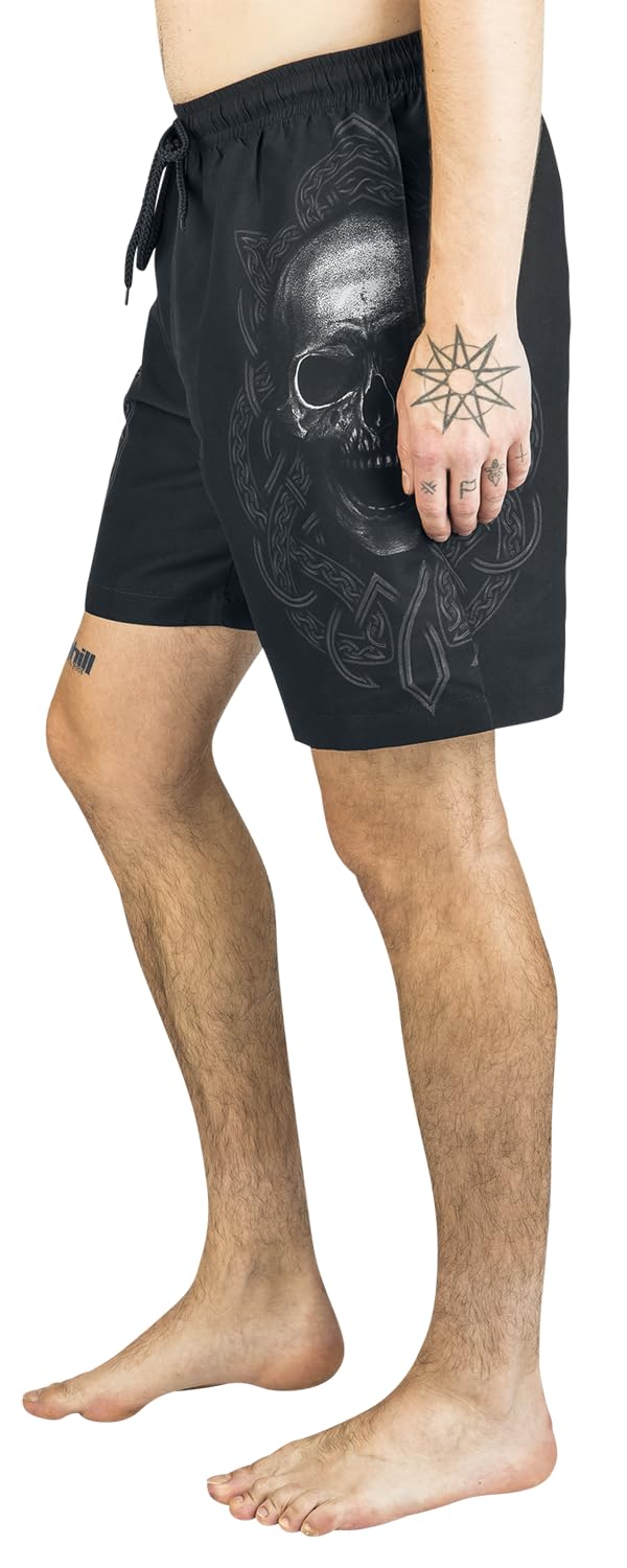 black-premium-by-emp-herren-badeshorts-schwarz-skull-runen image 5