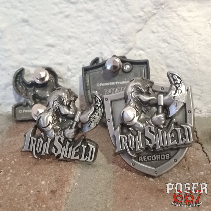 iron-shield-records-3d-metallpin-antiksilber-duck image 1