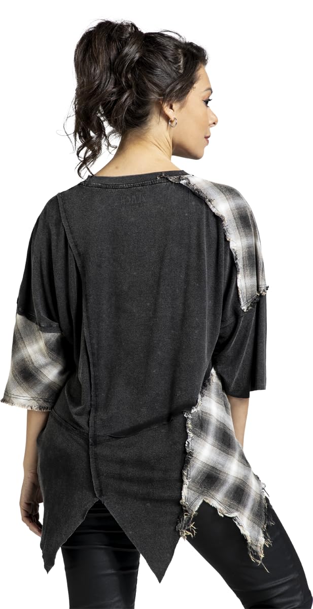 black-premium-by-emp-essential-check-oversize-t-shirt-schwarz image 7