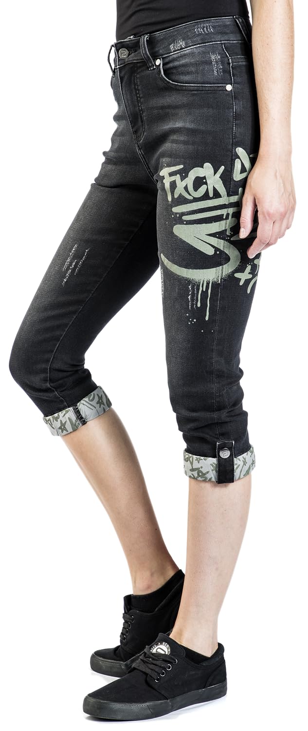 red-by-emp-3-4-jeans-damen-dunkelgrau-graffiti image 4