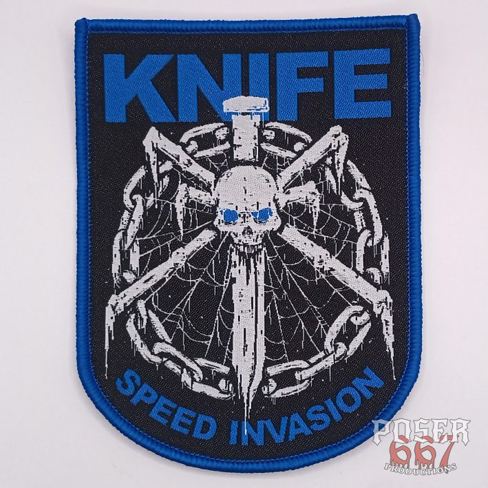 knife-spider-patch-gewebt-11-cm-schwarzer-rand image 1