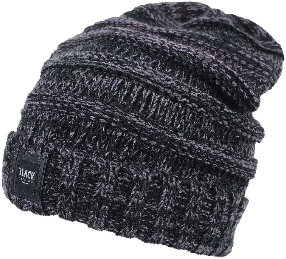 black-premium-by-emp-graue-strick-beanie-m-tze-herren-winter image 1
