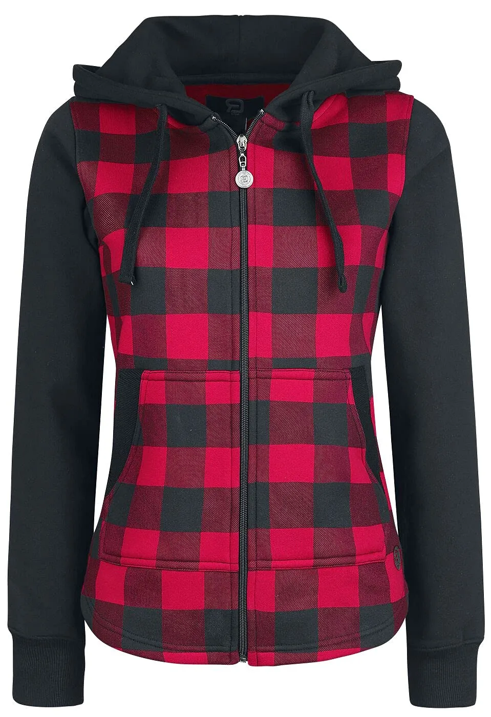 red-by-emp-kapuzenjacke-karo-schwarz-rot-gr-m image 1