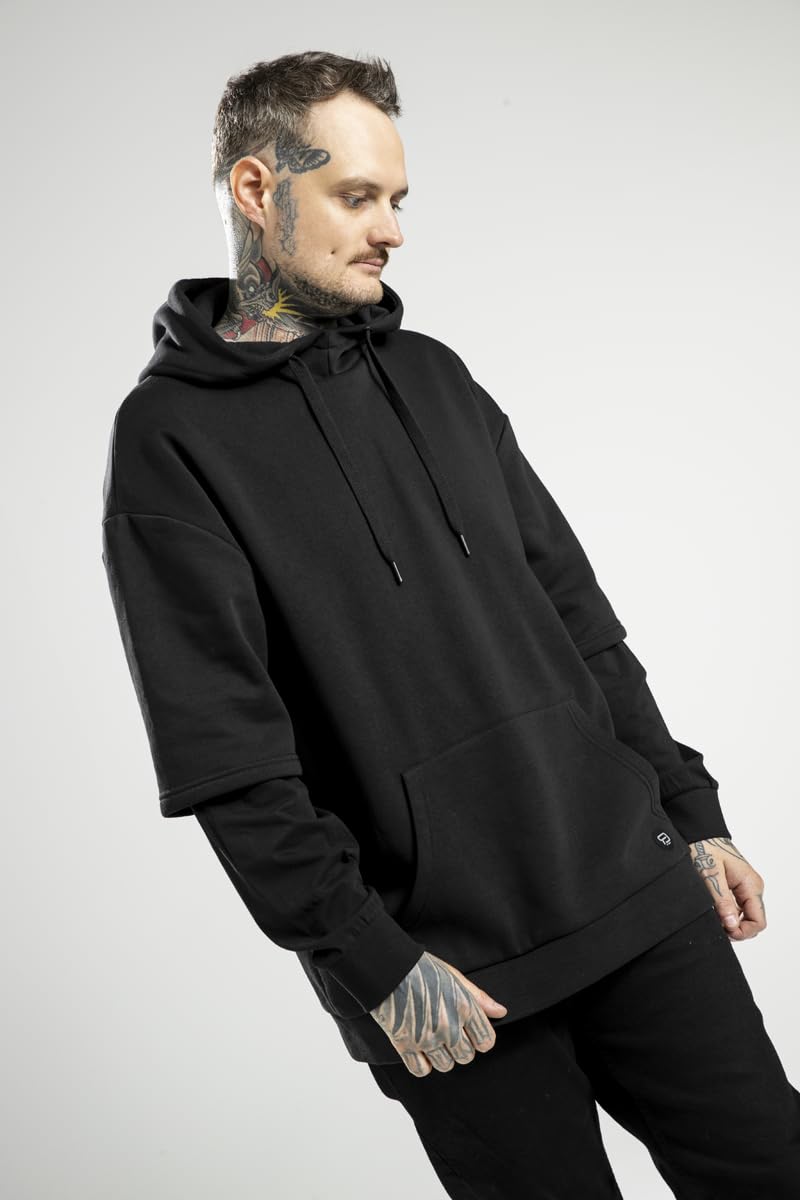 red-by-emp-kapuzenpullover-herren-hoodie-schwarz-k-ngurutasche-l image 6