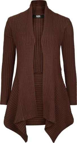 black-premium-by-emp-cardigan-damen-braun-asymmetrisch image 6