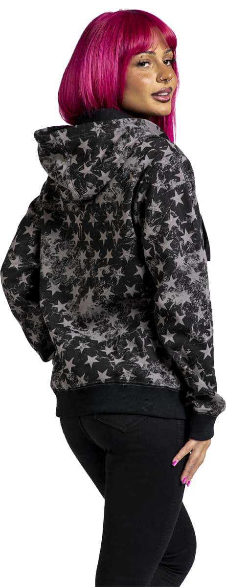 red-by-emp-kapuzenjacke-sternen-allover-print-schwarz image 5