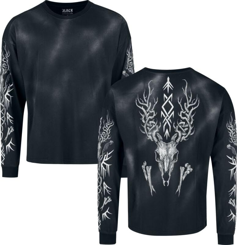 black-premium-by-emp-spray-dye-langarmshirt-herren-schwarz-print-l image 4
