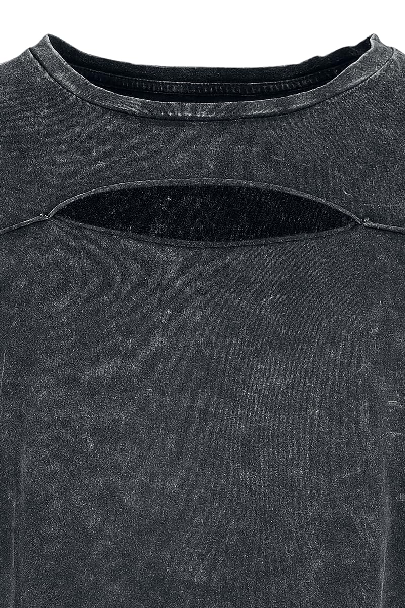 black-premium-by-emp-t-shirt-cut-out-dekollet-damen-schwarz-m image 4