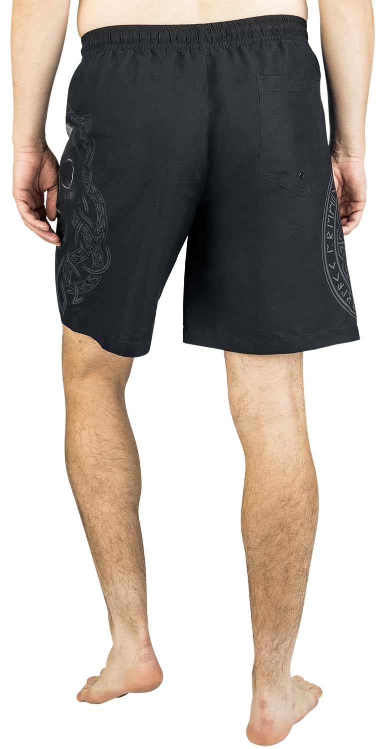 black-premium-by-emp-herren-badeshorts-schwarz-skull-runen image 6
