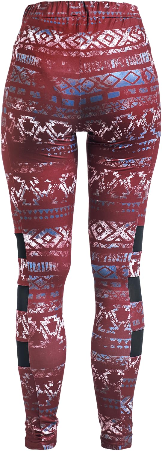 red-by-emp-hosen-damen-leggings-rot-allover-print-mesh image 3