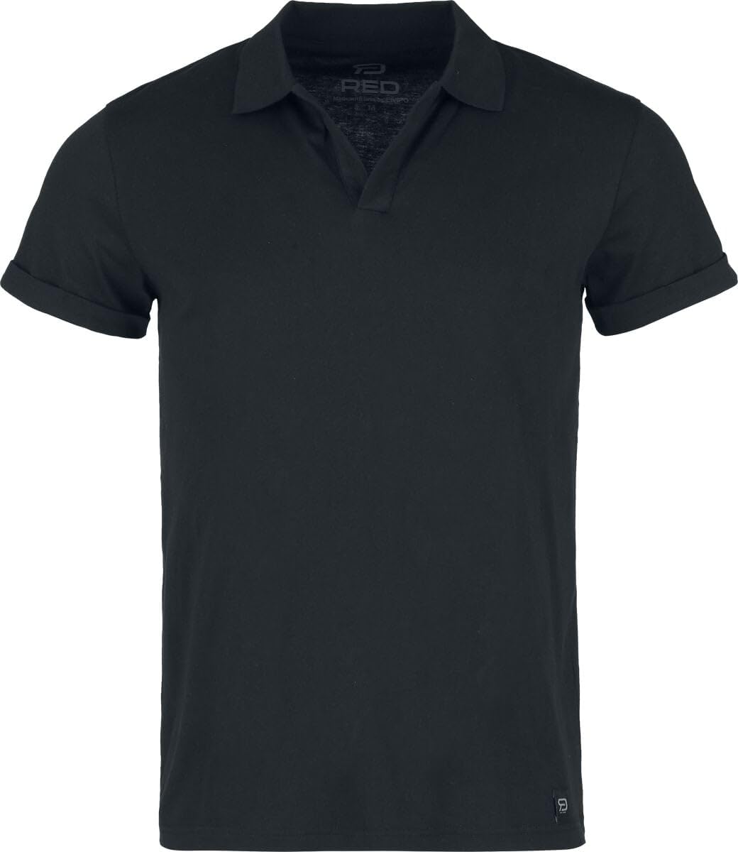 red-by-emp-schwarzes-poloshirt-herren-l-v-ausschnitt image 1