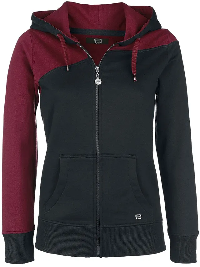 red-by-emp-sweatjacke-kapuze-damen-schwarz-rot-l image 1