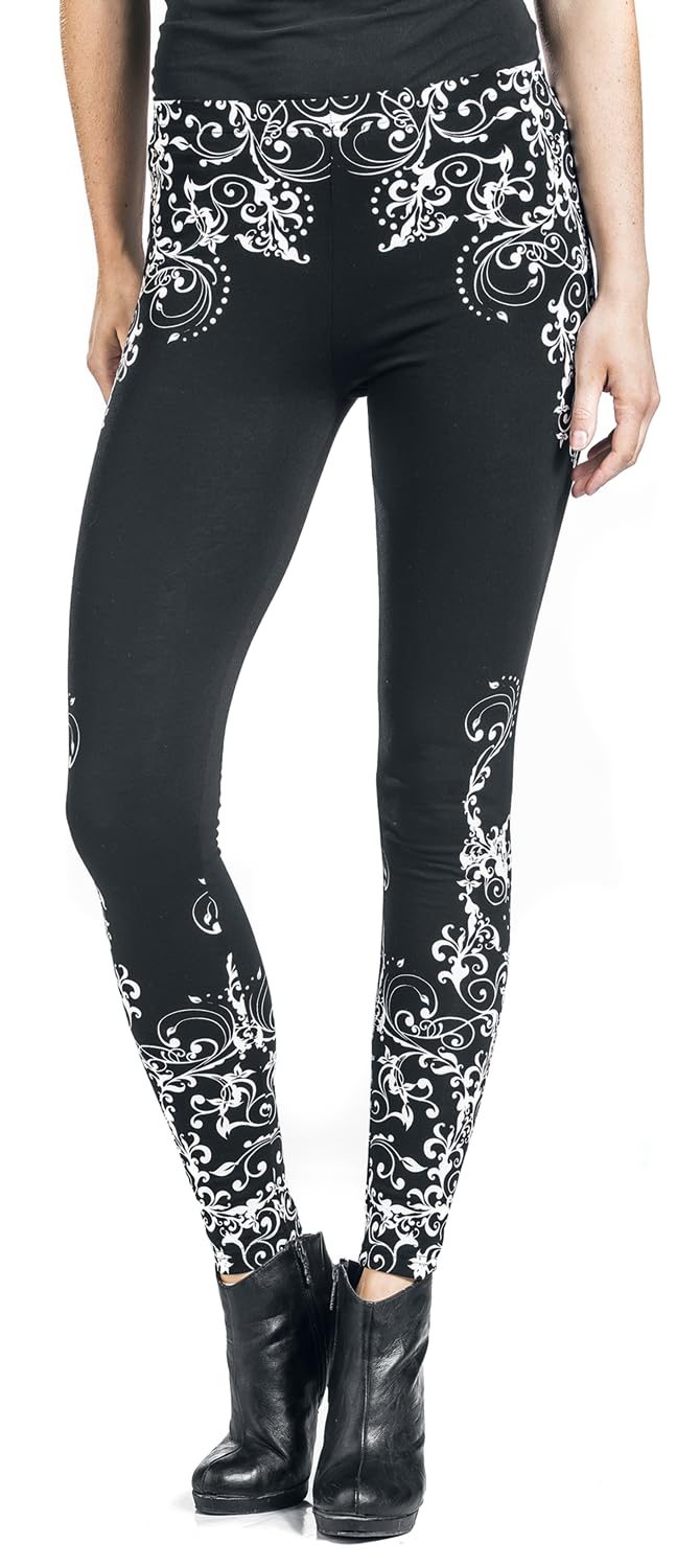 black-premium-leggings-hose-m-schwarz-mit-print image 2