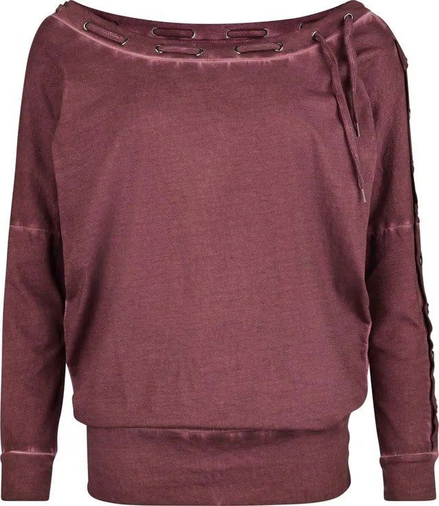 red-by-emp-langarmshirt-bordeaux-meliert-schn-rung-l image 1