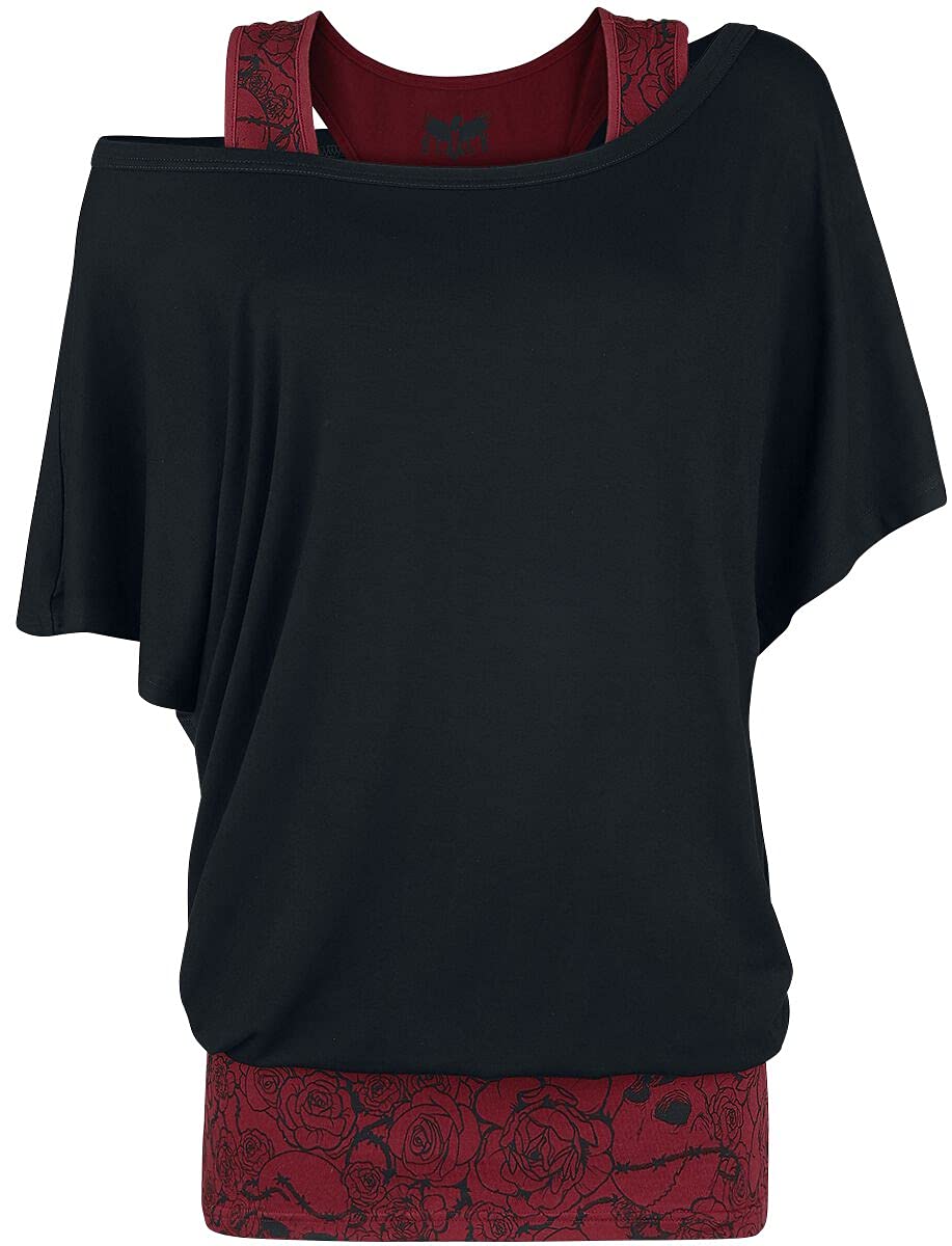 black-premium-by-emp-t-shirt-double-layer-schwarz-rot-xxl image 1