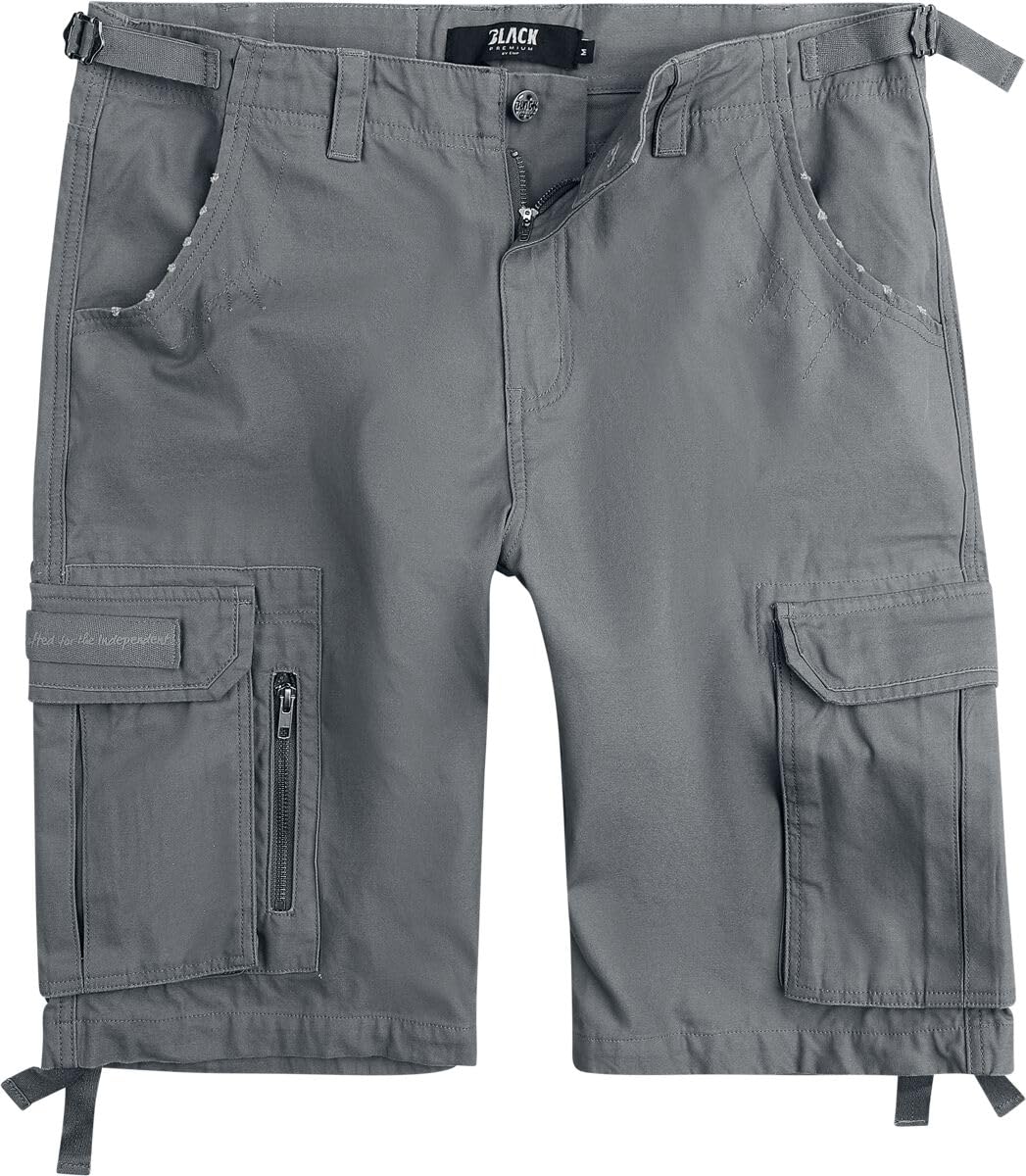 black-premium-army-vintage-shorts-hose-grau-herren image 1