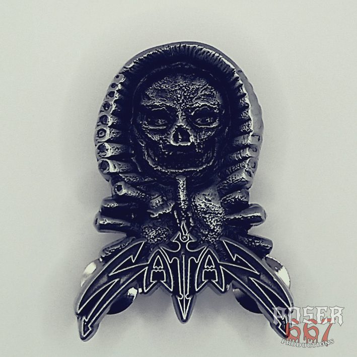 poser667-productions-satan-trail-of-fire-3d-pin-antik-silber-5-cm image 1