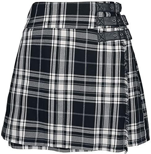 black-premium-kilt-damen-rock-kariert-schwarz-grau-kurz image 6