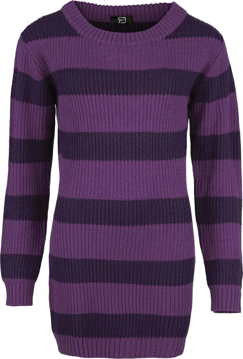 red-by-emp-damen-lila-strickpullover-gestreift-rundhals-l image 1