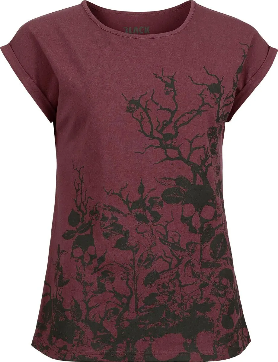 black-premium-by-emp-bordeaux-t-shirt-front-backprint-damen image 1