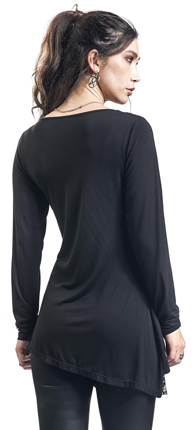 black-premium-by-emp-longsleeve-damen-schwarz-wasserfall-l-mit-print image 5