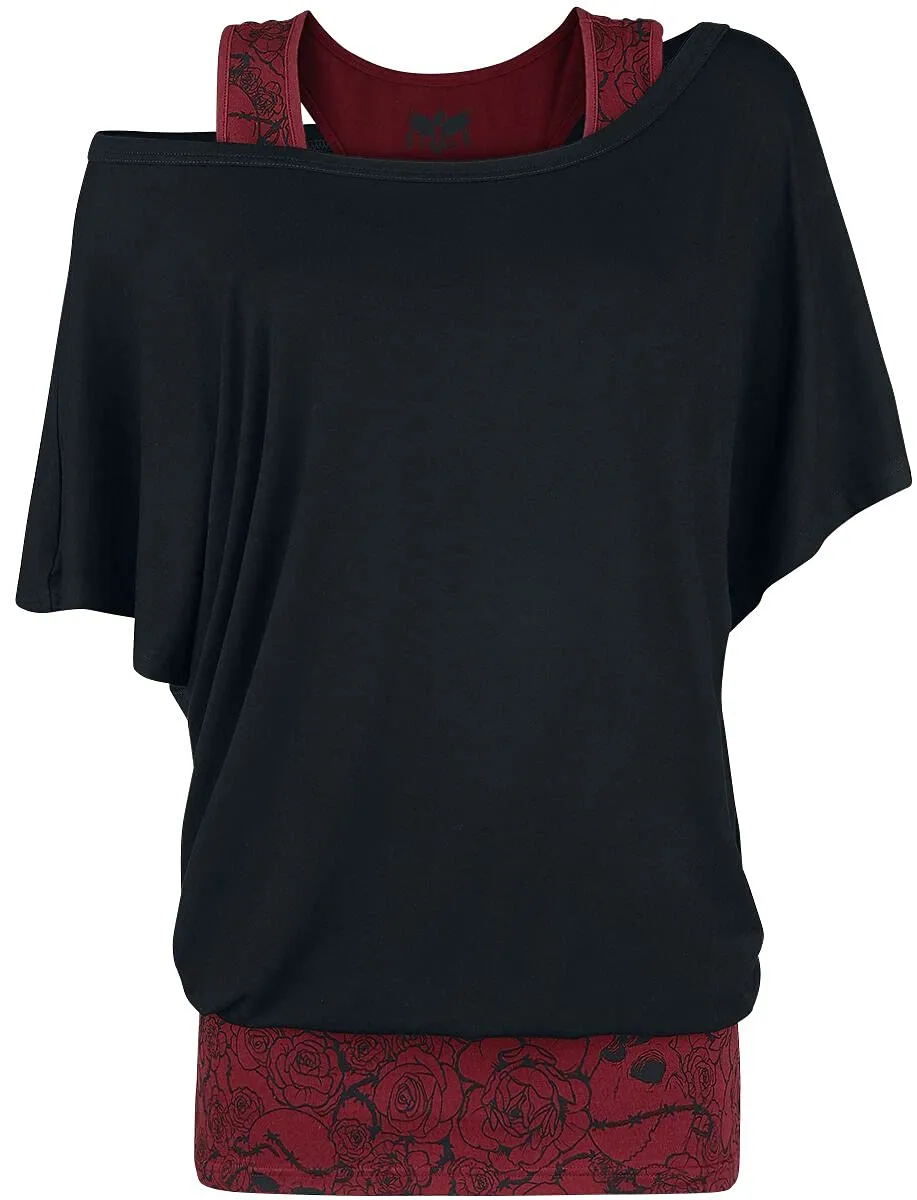 black-premium-by-emp-t-shirt-double-layer-schwarz-rot-xxl image 1