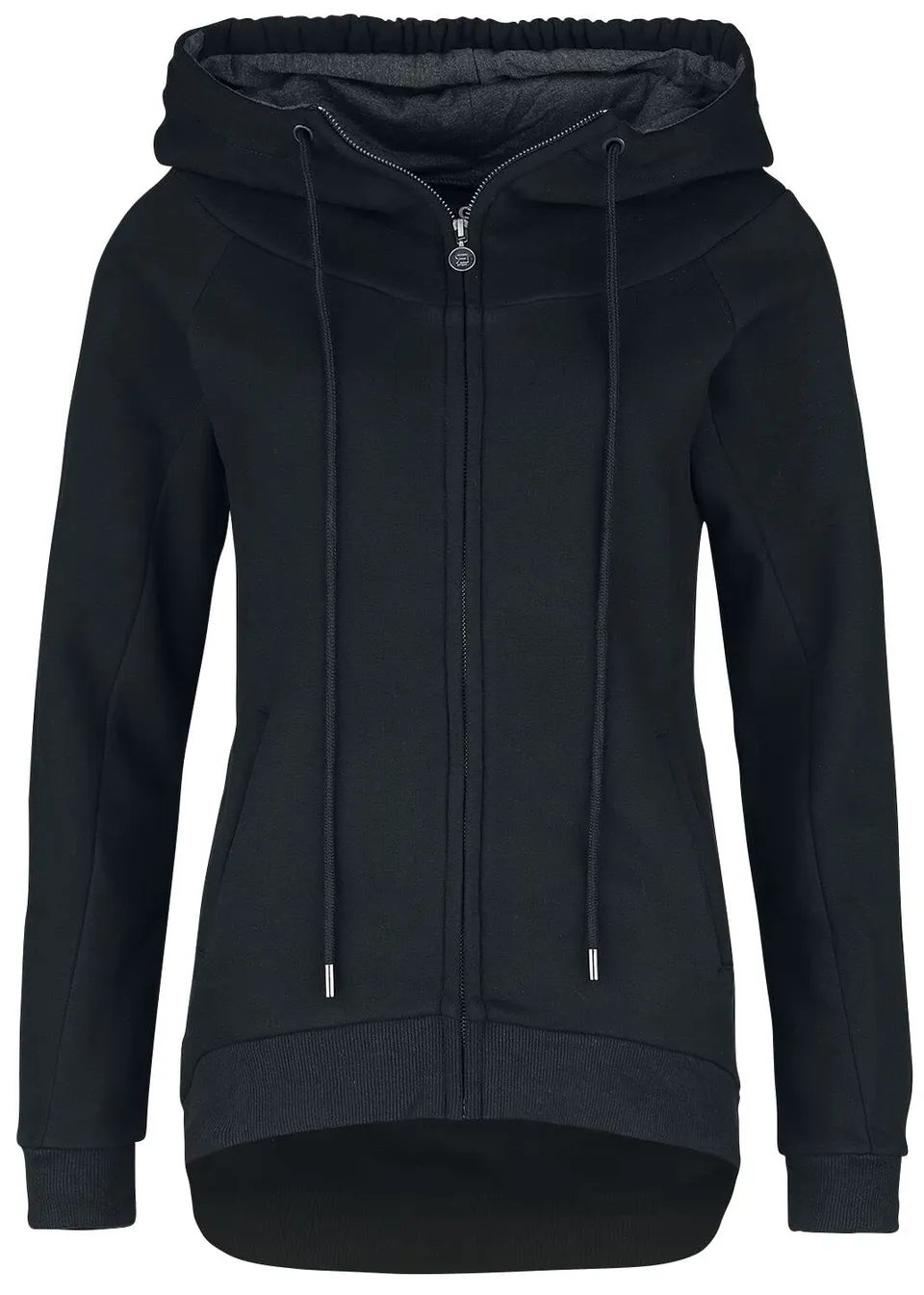 red-by-emp-sweatjacke-lang-damen-schwarz-kapuze image 1