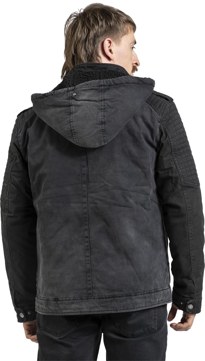 black-premium-by-emp-herren-winterjacke-schwarz-grau-l-kinnschutz image 7