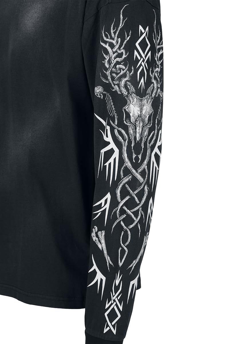 black-premium-by-emp-spray-dye-langarmshirt-herren-schwarz-print-l image 3