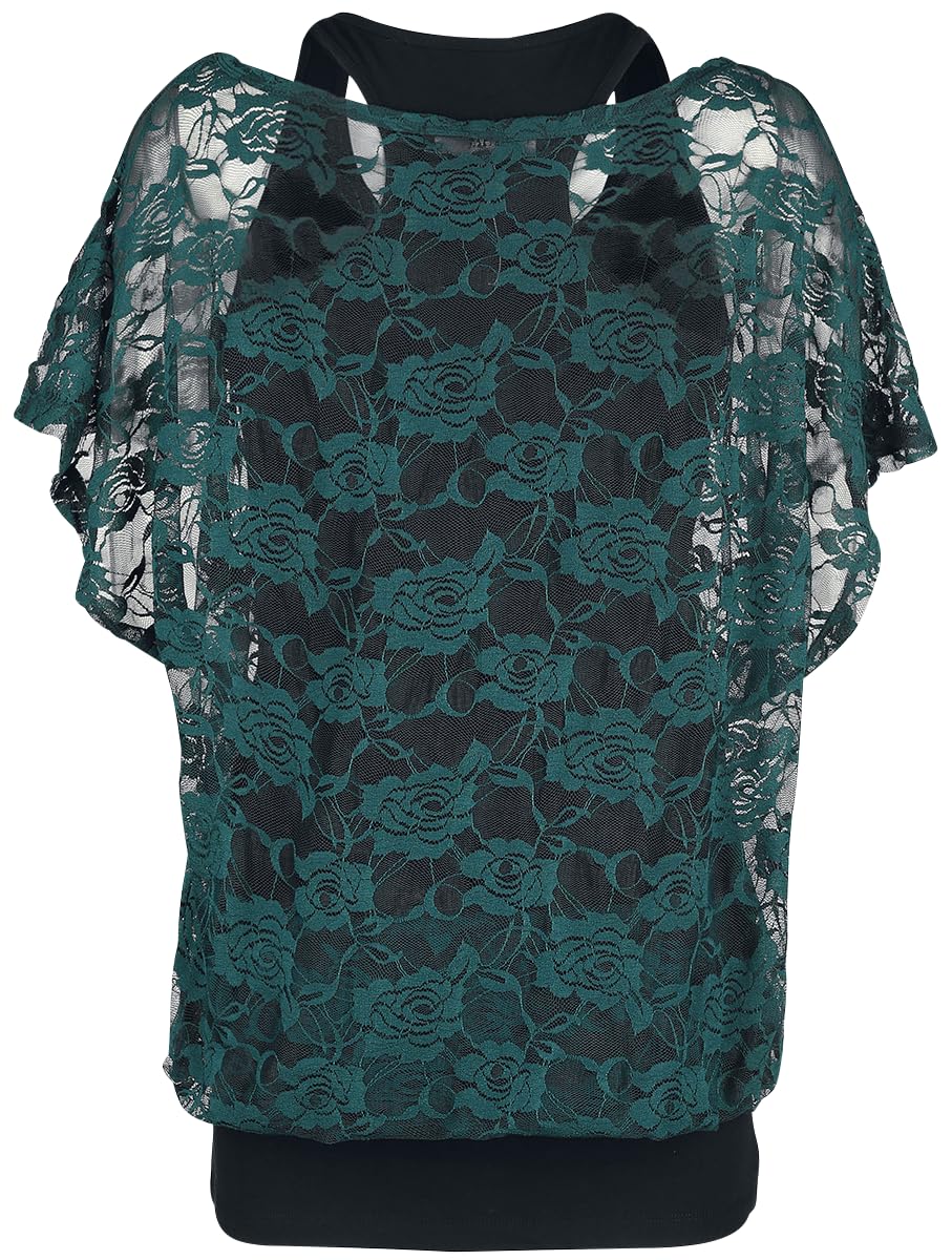 black-premium-top-schwarz-gr-ne-spitze-t-shirt-4xl image 2