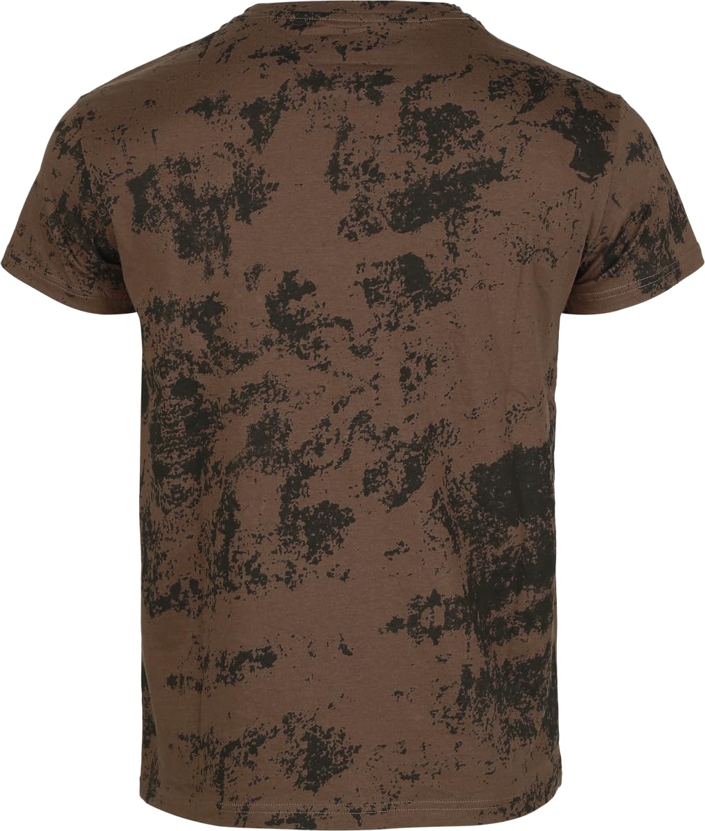 black-premium-by-emp-t-shirt-herren-braun-allover-print image 3