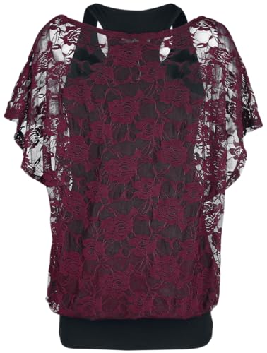 black-premium-by-emp-spitzenshirt-damen-bordeaux-mit-top image 7
