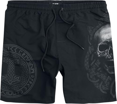 black-premium-by-emp-herren-badeshorts-schwarz-skull-runen image 7